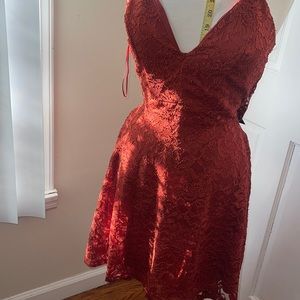 Large Red Lace dress by Revamped